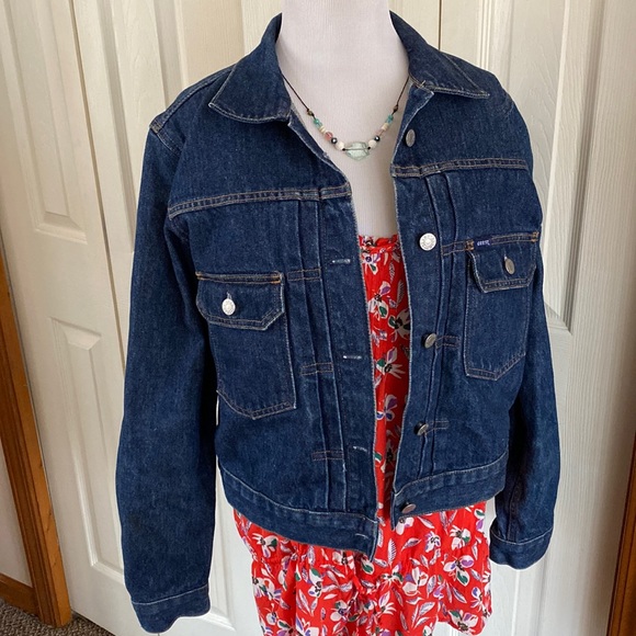 GUESS Denim Trucker Jacket ~ Medium Wash Blue Jean ~ Silver Buttons ~ XL - Picture 2 of 16